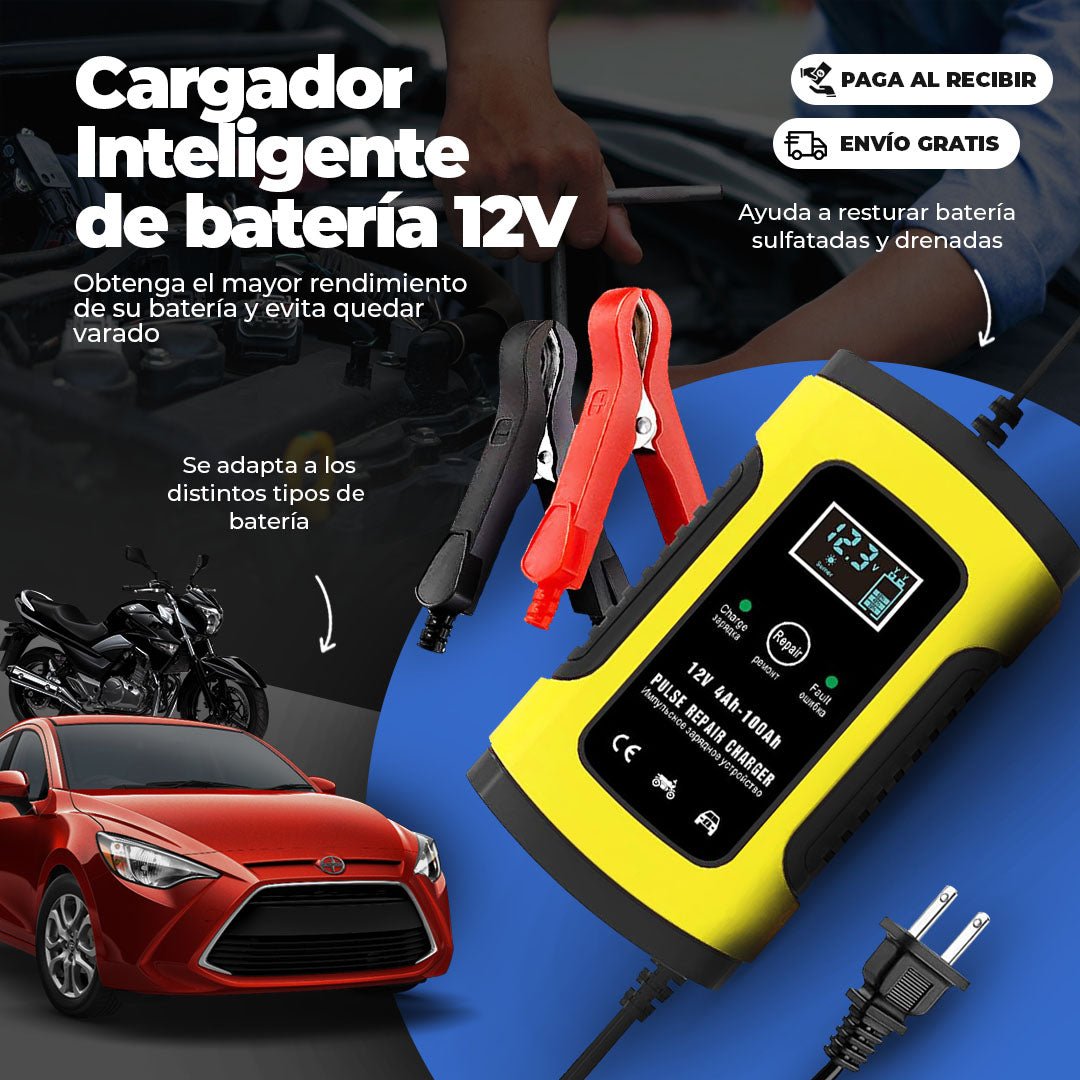 Cargador Auto Inteligente Batería 12v De Auto