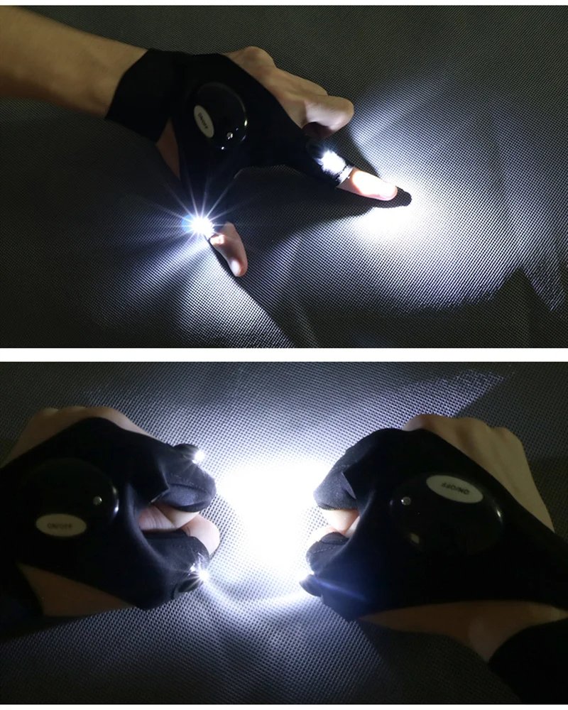 GUANTES LUZ LED IMPERMEABLES 🛠️