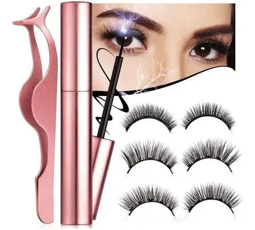🌸 KIT DE PESTAÑAS MAGNÉTICAS + delineador y pinza de fácil y rápida aplicación🌸 PAGA 1 Y LLEVA 2!